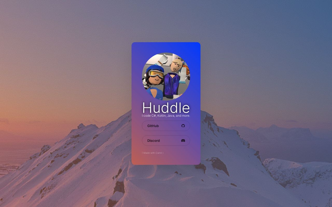 Carrd profile picture for @huddle